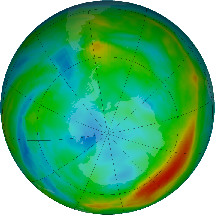 Antarctic ozone map for 28 July 1982